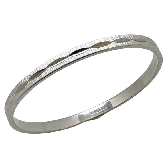 Monet Silver Etched Bangle Bracelet